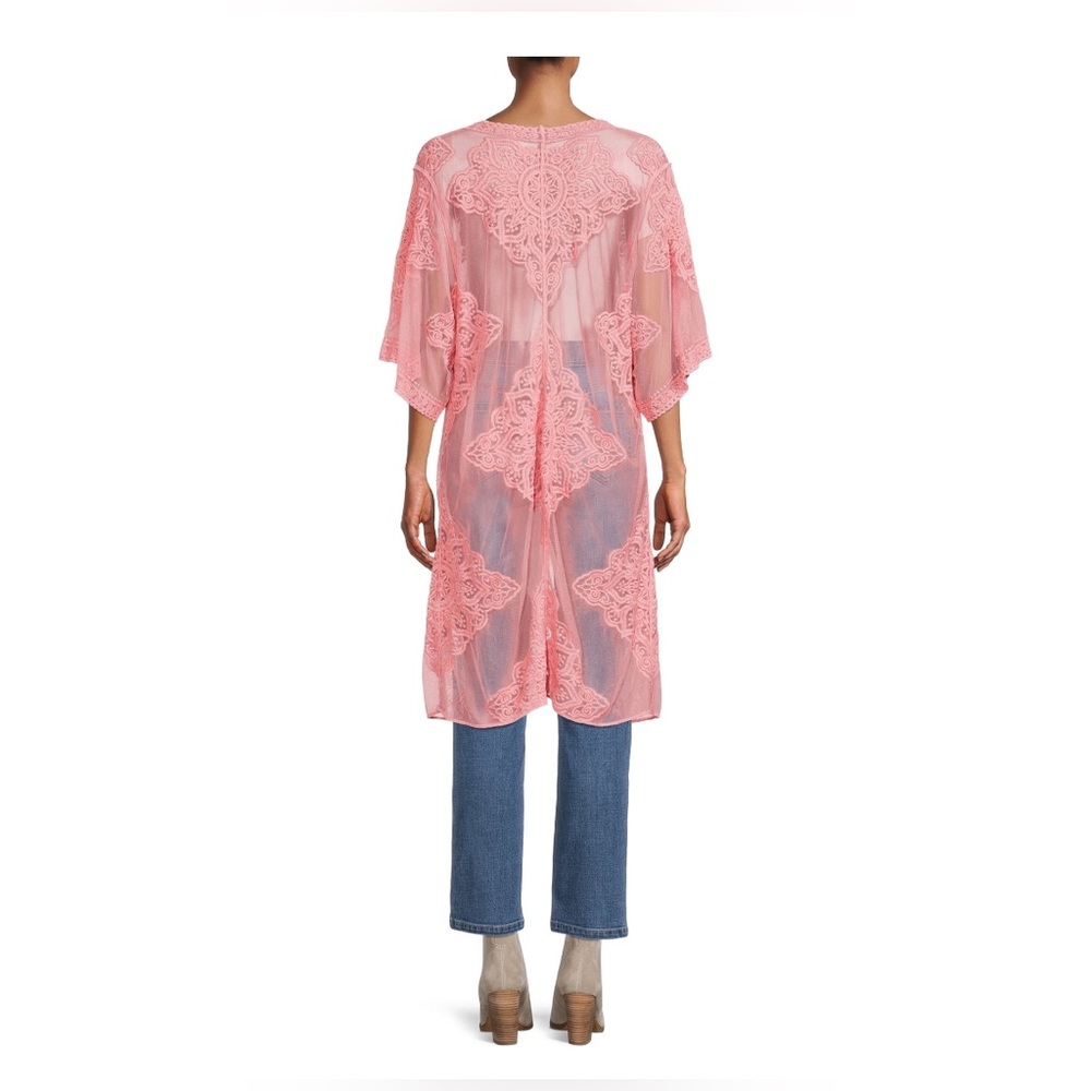 Time and Tru Women’s Semi-Sheer Lace Layering Top - Picture 2 of 3